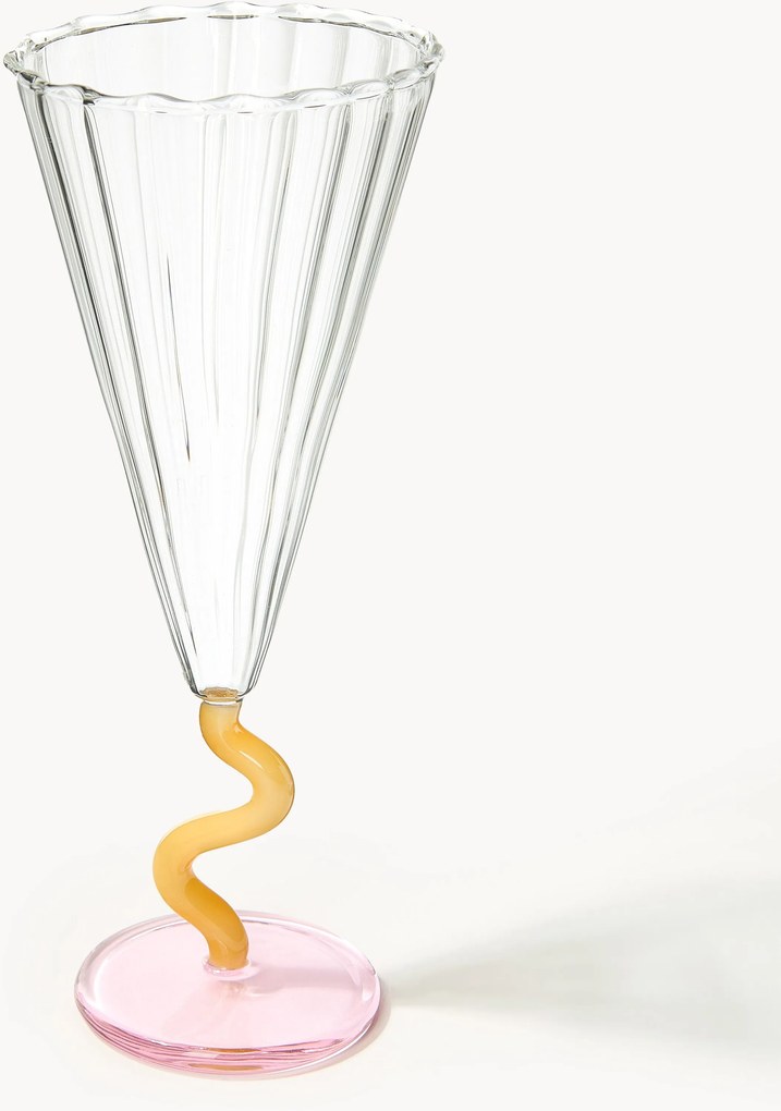 Flute da champagne fatti a mano Curve 2 pz