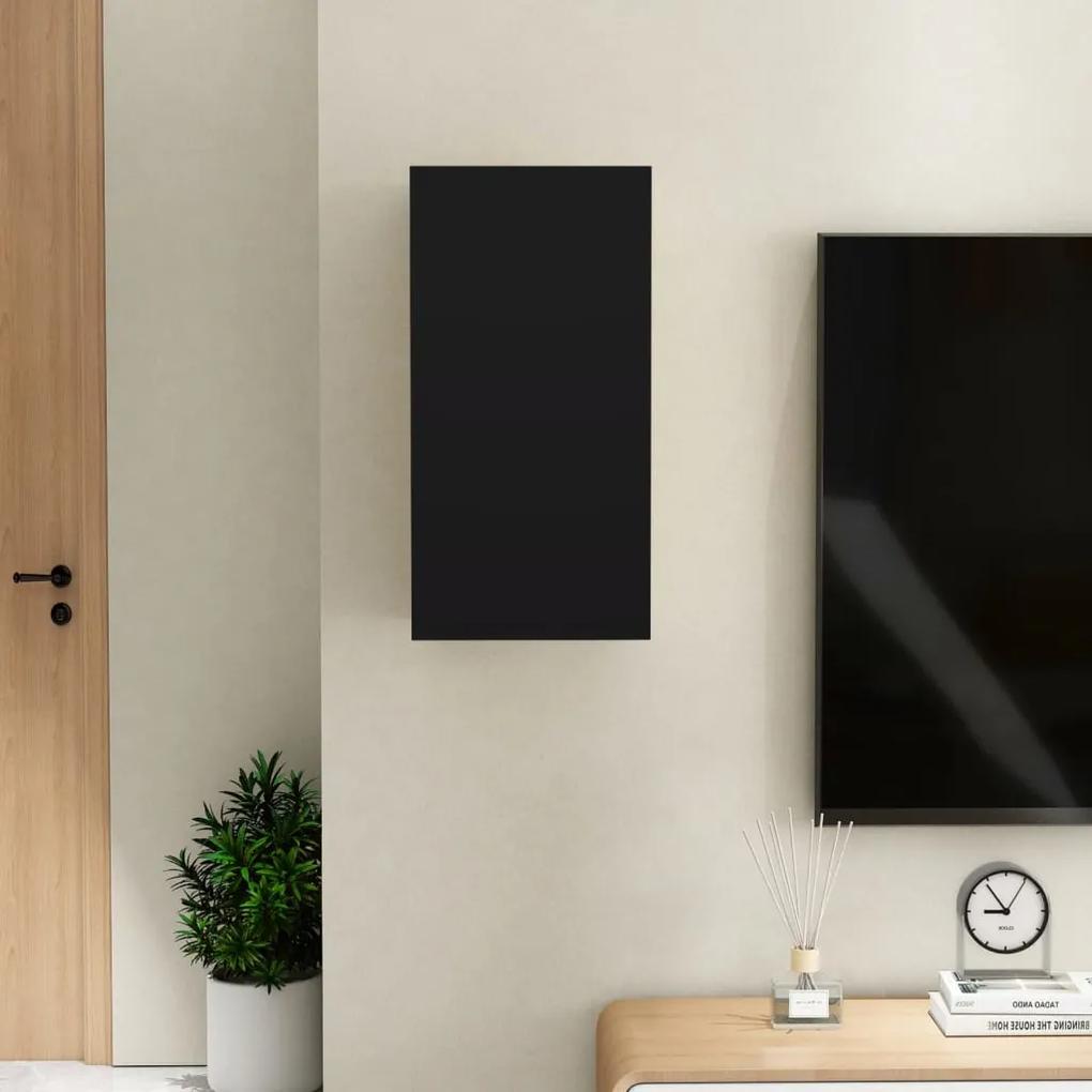 Mobile Porta TV Nero 30,5x30x60 cm in Legno Multistrato