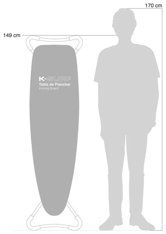 Asse da stiro 130x37 cm K-Surf Salvia Tube – Rolser
