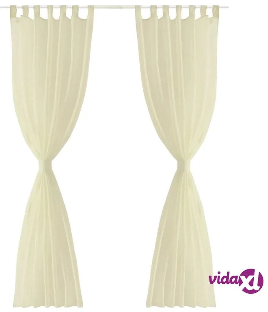 vidaXL Tenda Trasparente Colore Crema 140 x 225 cm 2 pezzi