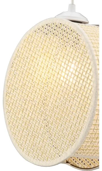 Lampadario a sospensione con cavo DRUM 1xE27/60W/230V colore crema