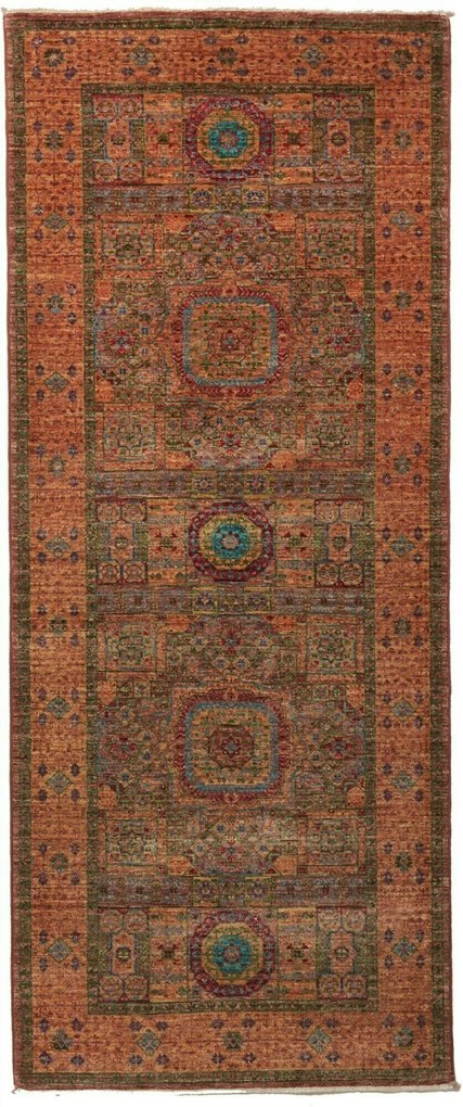 Mamluk Tappeto 200x80 Giallo (Pakistan) Annodato A Mano