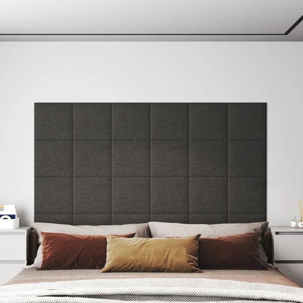 Pannelli Murali 12 Pz Grigio Scuro 30x30 Cm İn Tessuto 1,08 M² /