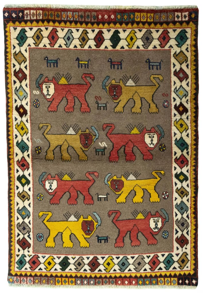 Gabbeh Tappeto 100 x 150 Nero (Iran) Annodato A Mano