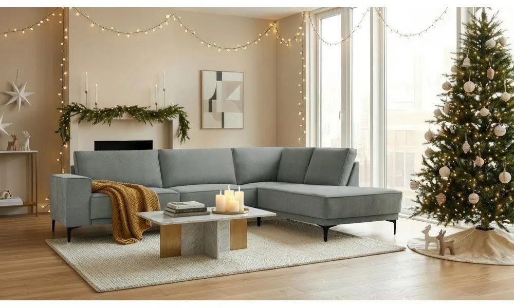 Divano angolare in grigio scuro (con penisola a destra) Copenhagen – Scandic