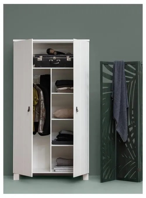 Armadio in pino bianco 111x202 cm Ties - WOOOD