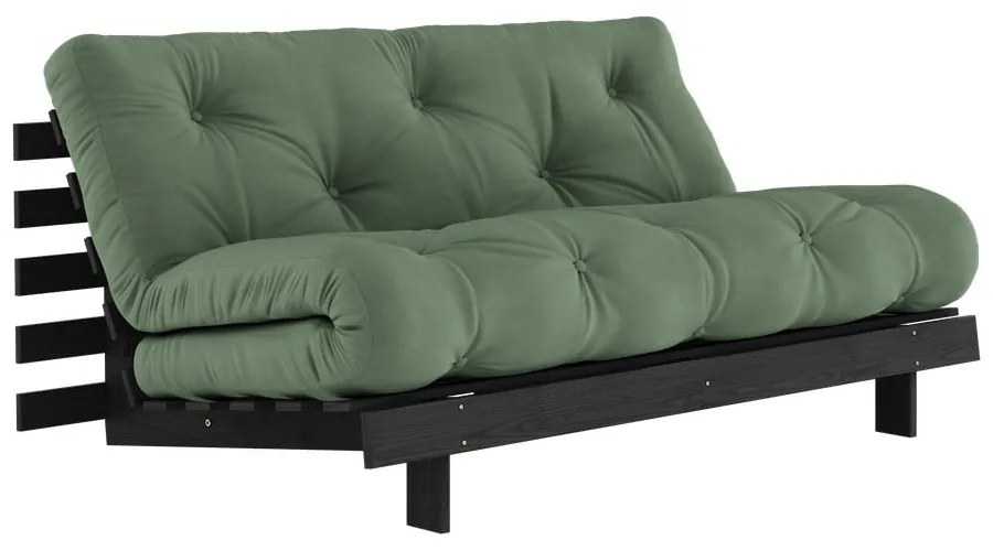Divano letto verde 160 cm Roots Black Night - Karup Design