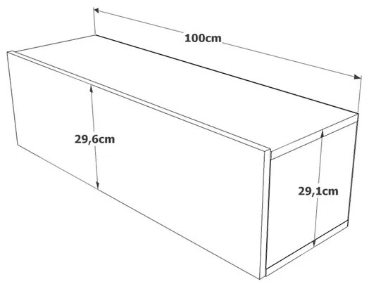 Mobile TV Sospeso 100x32x30 Rosso E Rovere Effetto Legno Con Vano Frame