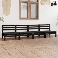 Set Divani da Giardino 4 pz Nero in Legno Massello di Pino cod mxl 37059