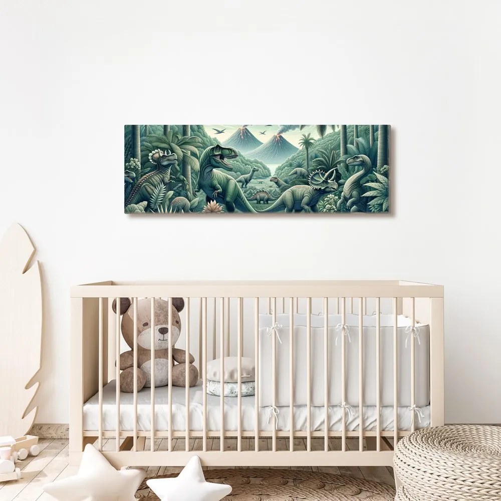 Quadro su tela – Mondo selvaggio dei dinosauri