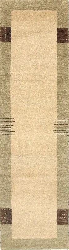 Gabbeh Tappeto 80x300 Beige (Indian) Annodato A Mano