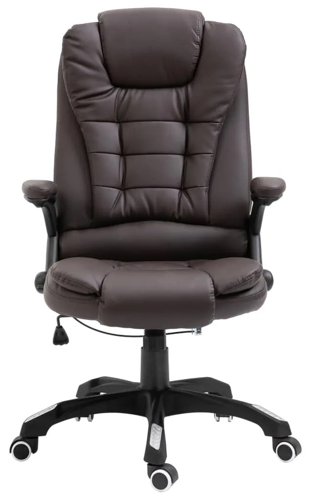 Sedia da ufficio marrone in vera pelle