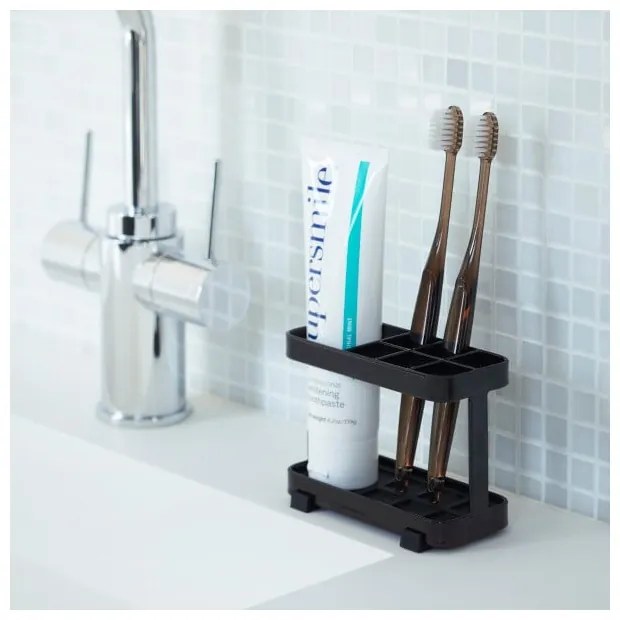 Porta spazzolino e dentifricio nero Tower - YAMAZAKI