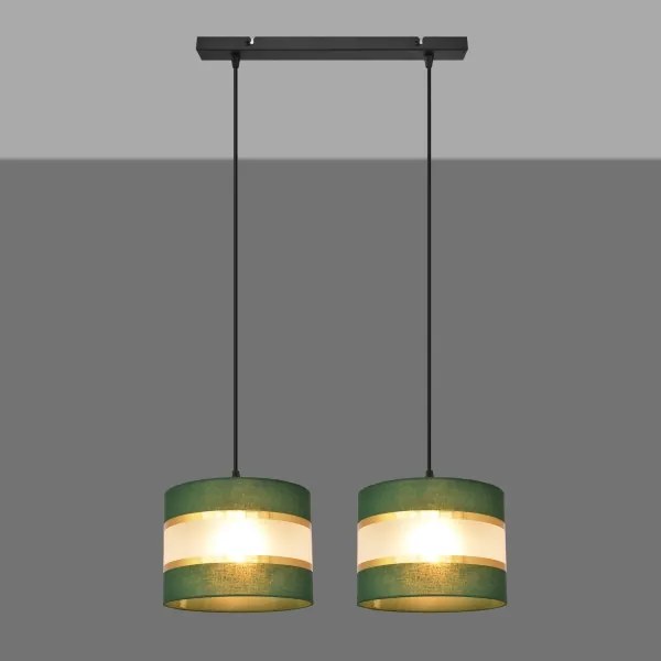 Lampadario a sospensione con filo HELEN 2xE27/15W/230V verde/oro