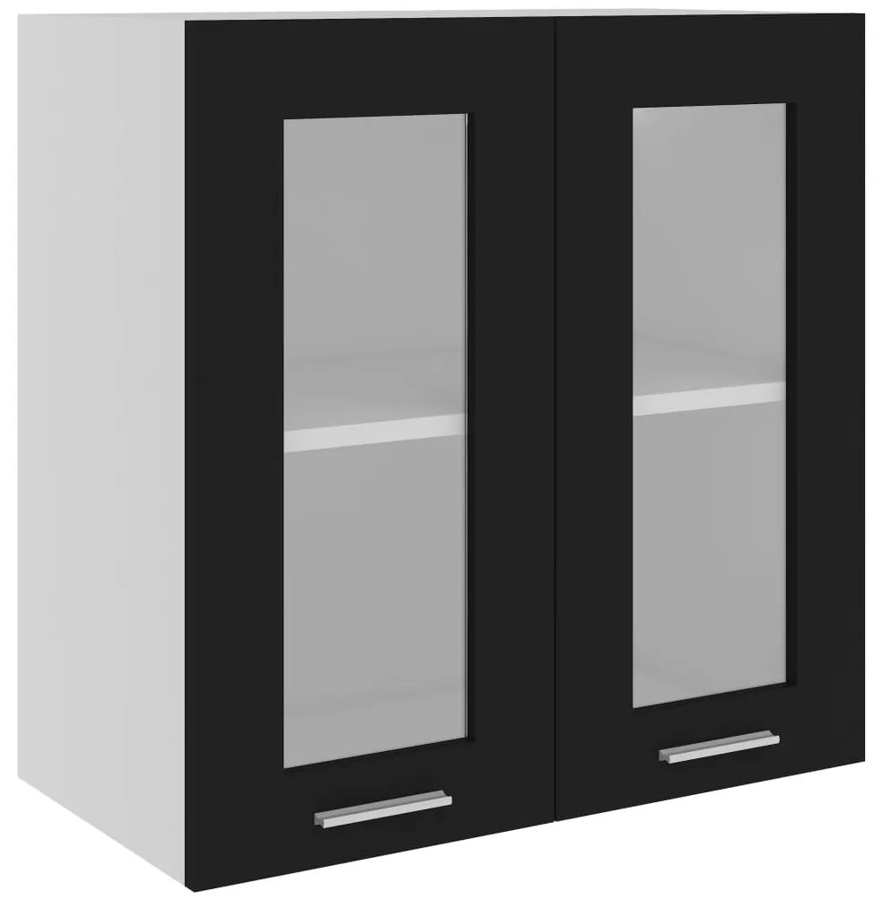 Armadio sospeso con vetro nero 60x31x60 cm in truciolato