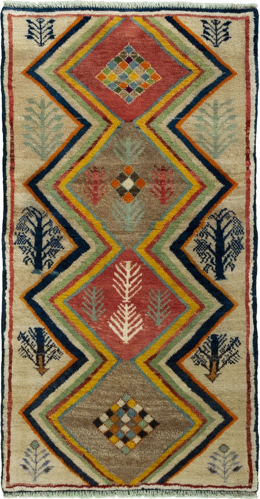Gabbeh Tappeto persiano 130x70 (Iran) Annodato A Mano