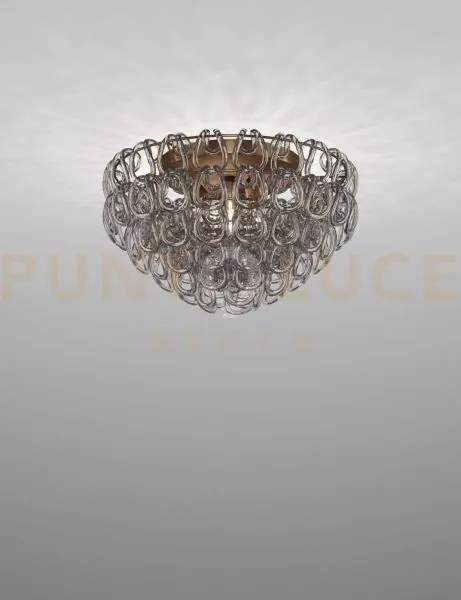 Giogali lampadadario a soffitto 60 cristallo fume' e bronzo opaco 4...