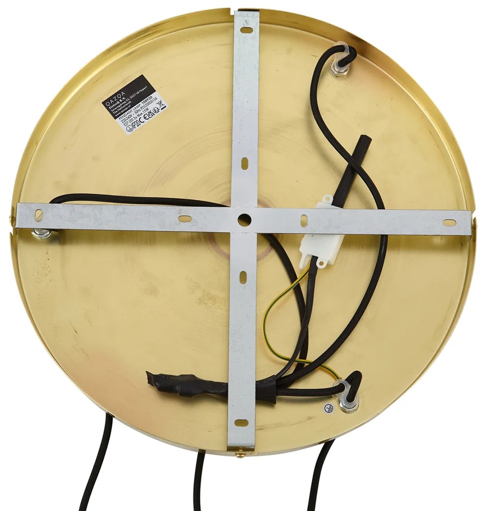 Lampada a sospensione moderna oro con vetro ambrato a 3 luci - Traditional