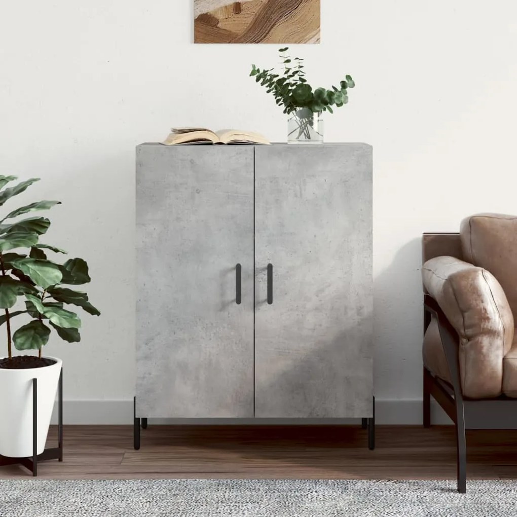 Credenza Grigio Cemento 69,5x34x90 Cm İn Legno Multistrato /