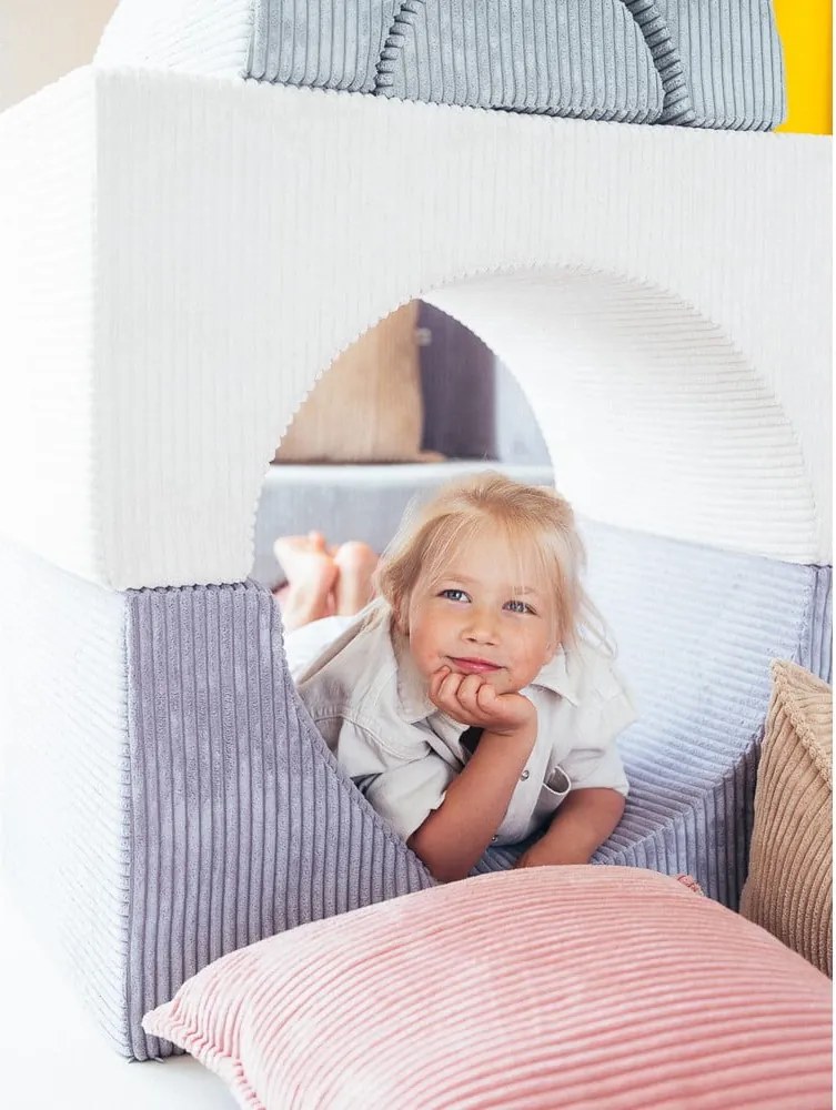 Set per psicomotricità blu in velluto a coste 75x49x37 cm Rainbow Montessori – Wigiwama