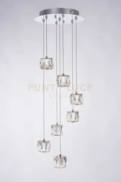Glacier lampada a sospensione a spirale 7 luci, led 25,2w 1200lm 30...