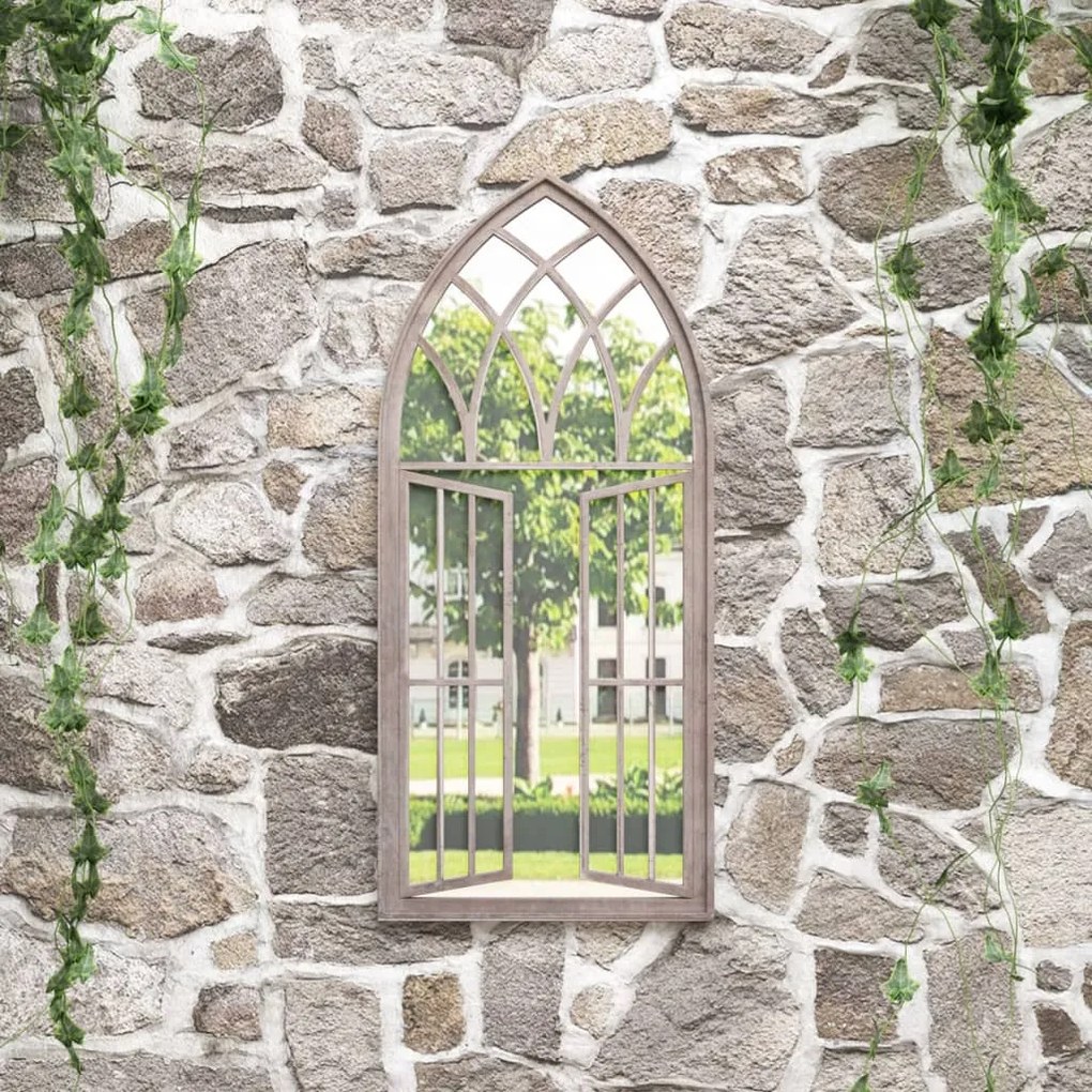 Specchio Da Giardino Sabbia 100x45 Cm İn Ferro Per Uso Esterno /