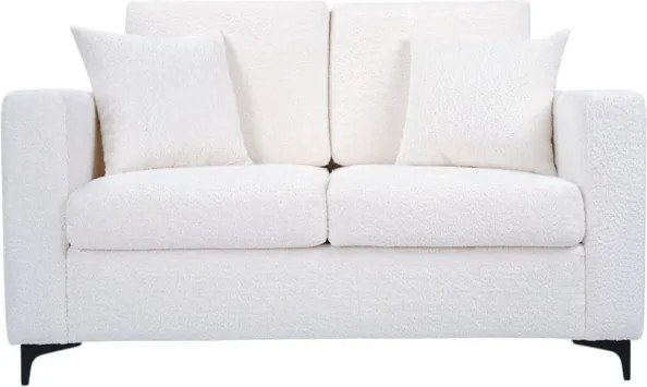 Divano 2 posti tessuto Bouclč Bianco 140 cm Kennedy design moderno