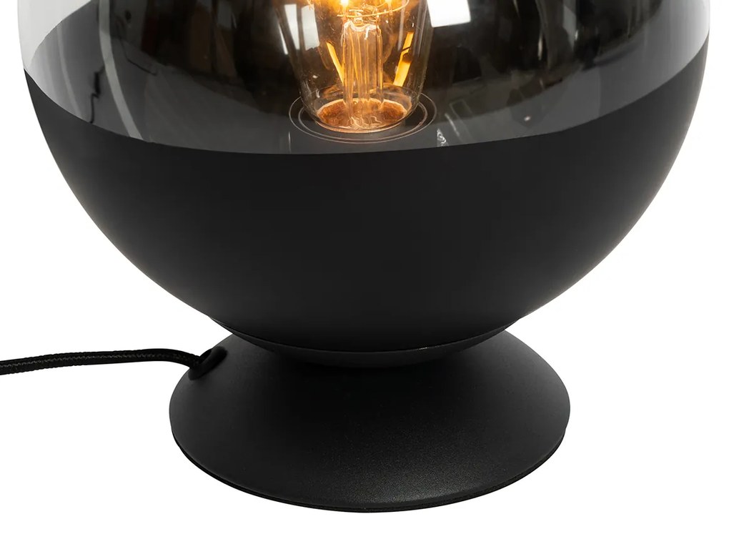 Lampada da tavolo retrò nera con vetro trasparente - Eclipse