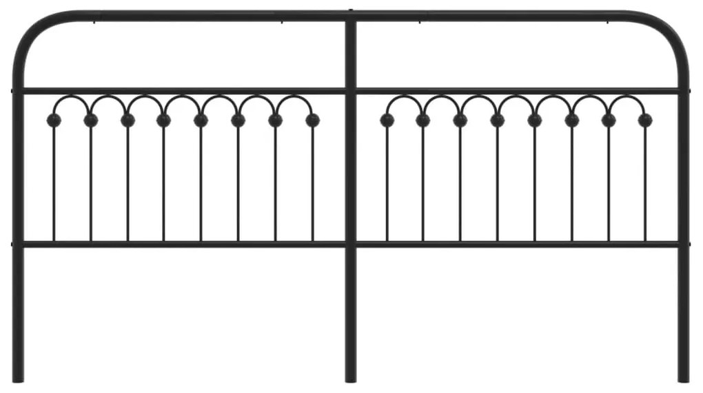 Testiera in metallo nero 180 cm