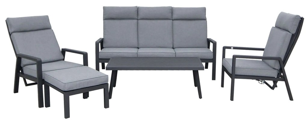 DAVIZ - salotto da giardino reclinabile 5 posti