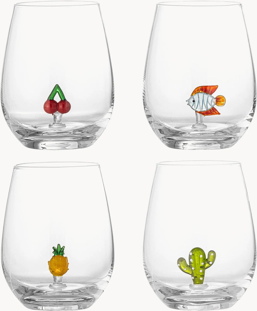 Set di 4 bicchieri in vetro soffiato Misa