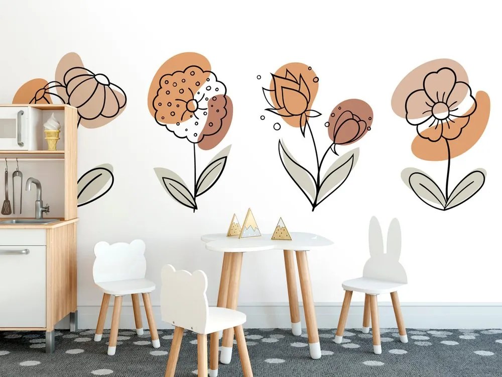 Carta da parati – Fiori minimalisti