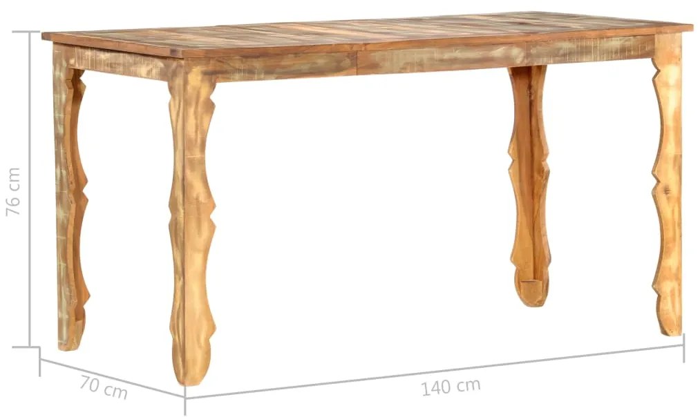 Tavolo da pranzo 140x70x76 cm in legno massello di recupero