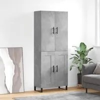 Credenza Grigio Cemento 69,5x34x180 cm in Legno Multistrato 3195815