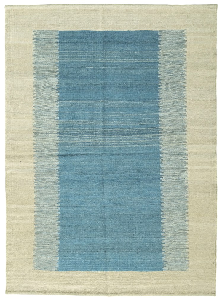 Kilim Tappeto 210x160 Blu (Tacchino) Tessuto A Mano