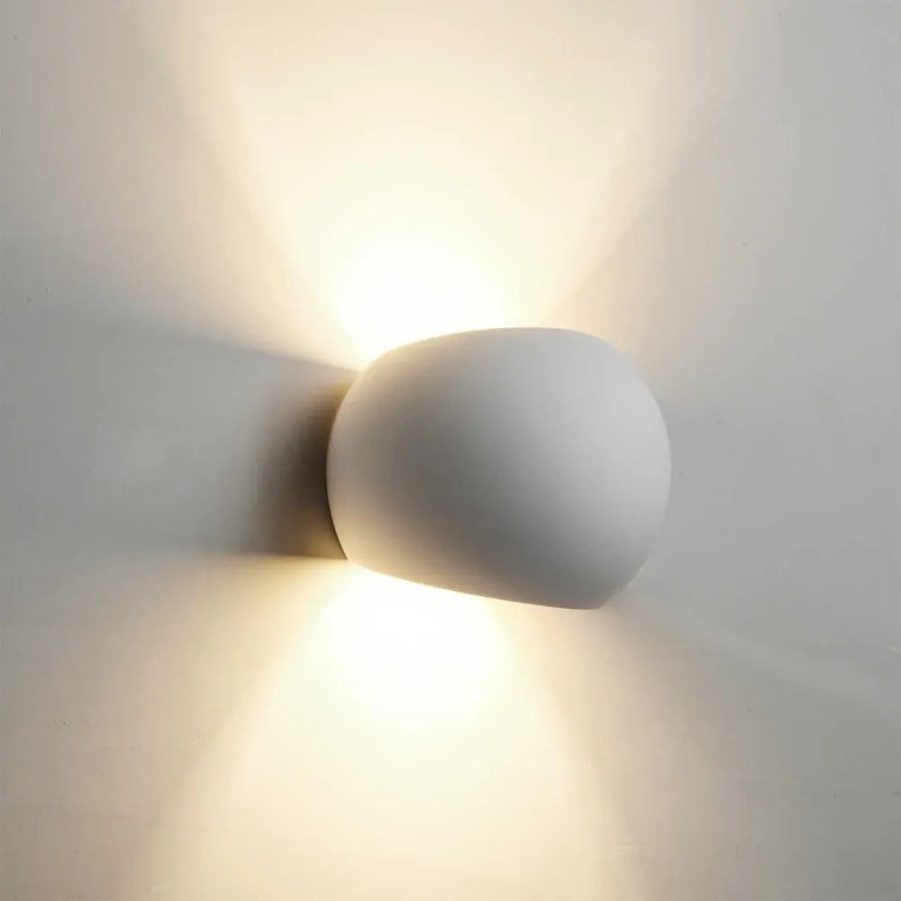 Applique da Parete GLOBE in Gesso Pitturabile G9 Materiale Gesso