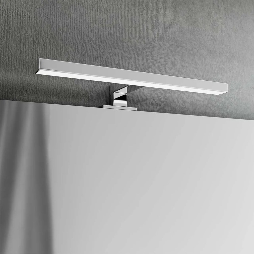 Lampada LED da Specchio 30cm Cromata 4W - Doppia Installazione Colore Bianco Naturale 4.000K