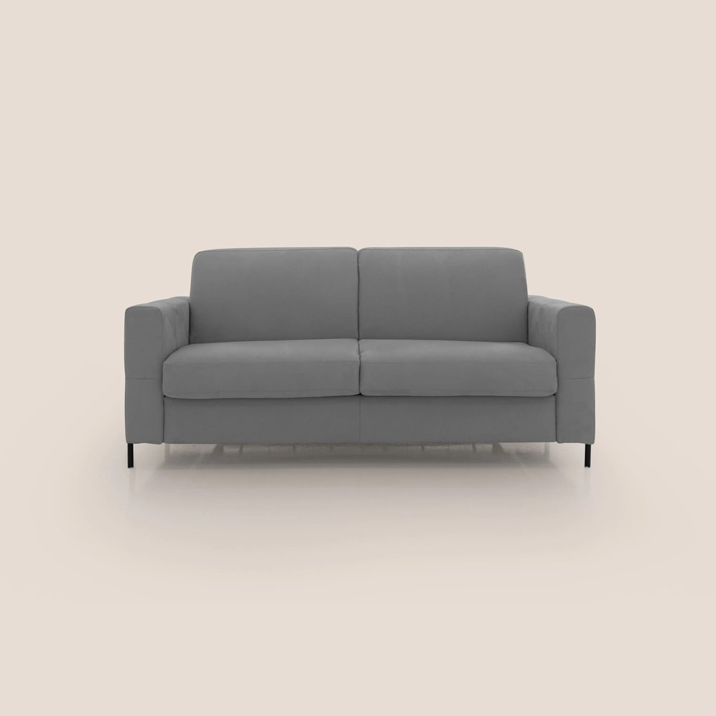 Ortensia divano letto materasso H18 cm con piedi alti in elegante microfibra smacchiabile T11