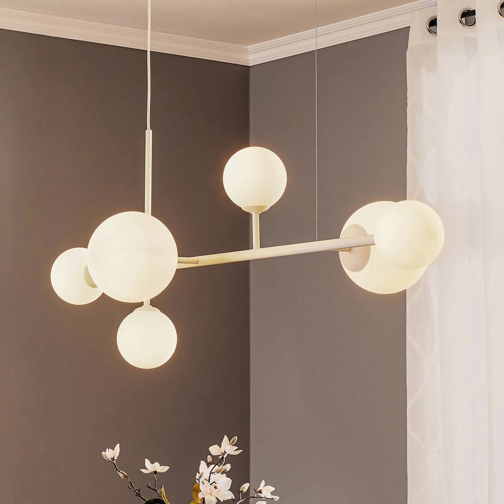 Lampada a sospensione Dione ALDEX, dimmerabile, Bianco / Opale, Soggiorno / Sala da pranzo, Vetro, Moderno, Lampada a sospensione