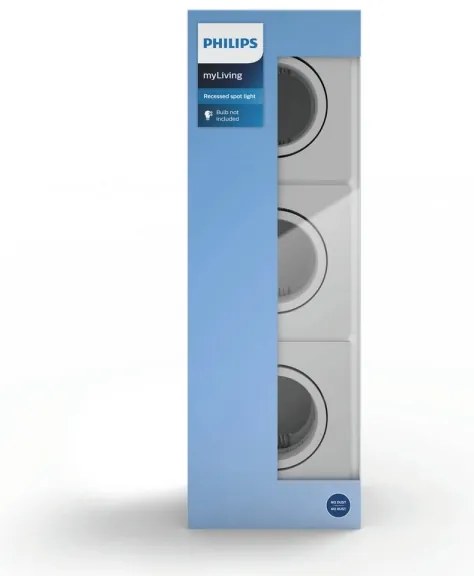 Philips 50193/87/PN - KIT 3x Lampada da incasso ENNEPER 1xGU10/5,5W/230V