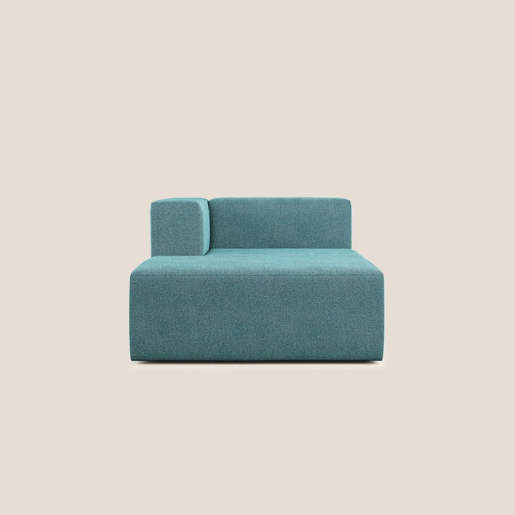 Nettuno modulo chaise longue in morbido tessuto bouclè T07 azzurro