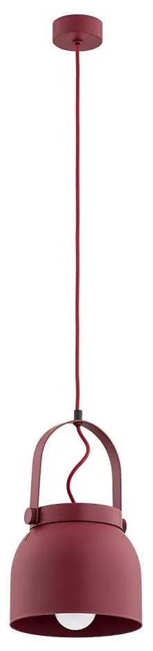 Argon 8282 - Lampadario a sospensione con filo LOGAN 1xE27/15W/230V diametro 20 cm rosso
