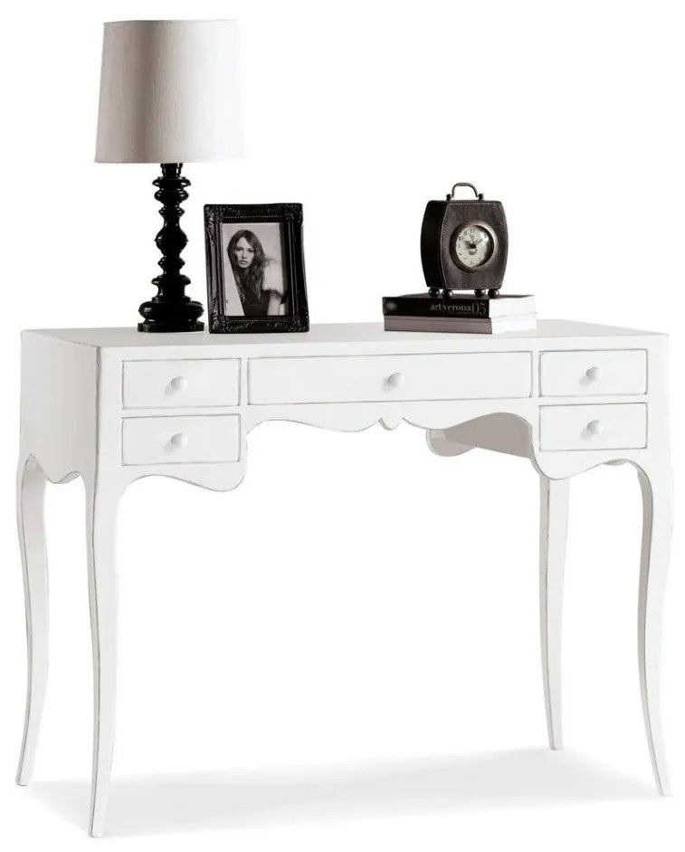 Scrittoio in legno laccato bianco 102×50 cm