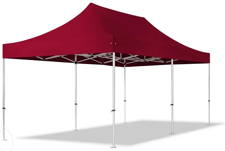 TOOLPORT 3x6m gazebo pieghevole PES con laterali (finestre panoramiche), PROFESSIONAL alluminio, rosso - (600224)