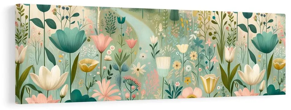 Quadro su tela – Prato in fiore nella valle silenziosa