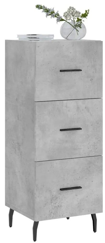 Credenza Grigio Cemento 34,5x34x90 cm in Legno Multistrato