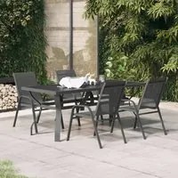 Set da Pranzo per Giardino 5 pz Grigio e Nero cod mxl 44326