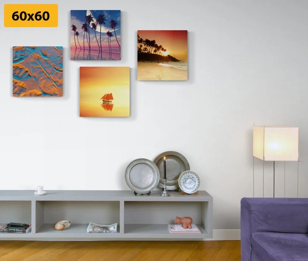 Set di quadri – Mare e spiaggia in colori interessanti