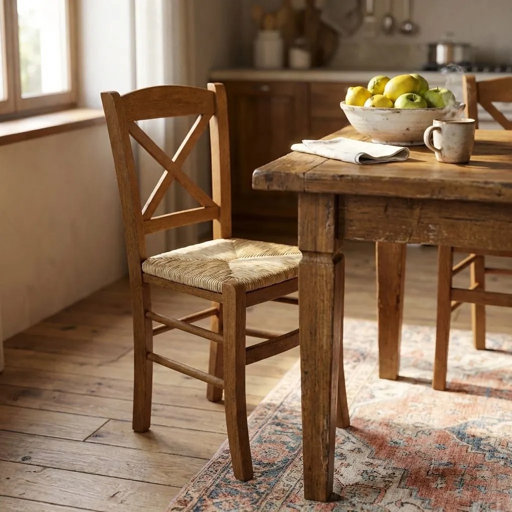 HALLIE - sedia croce in legno massello