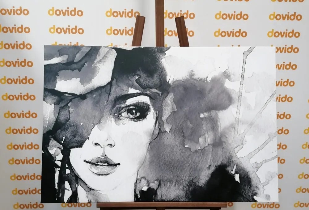 Quadro su tela – Ritratto di donna in bianco e nero
